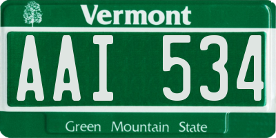 VT license plate AAI534