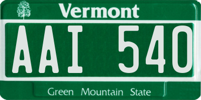VT license plate AAI540