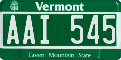 VT license plate AAI545