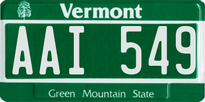 VT license plate AAI549