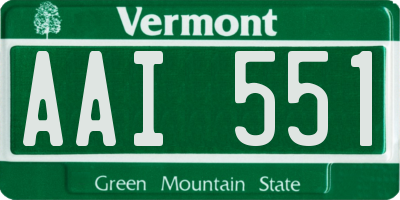 VT license plate AAI551