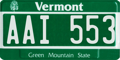 VT license plate AAI553