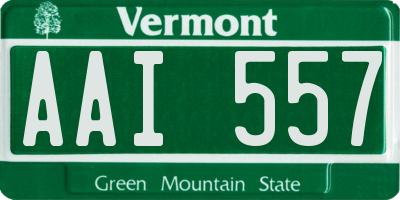 VT license plate AAI557