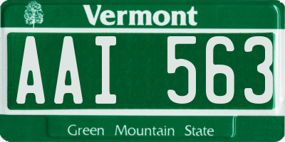VT license plate AAI563