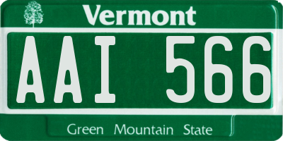 VT license plate AAI566