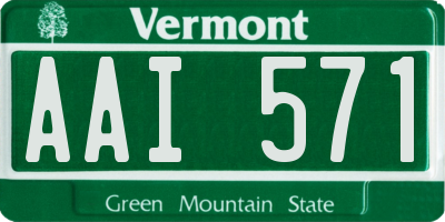 VT license plate AAI571