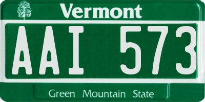 VT license plate AAI573
