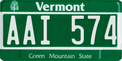 VT license plate AAI574