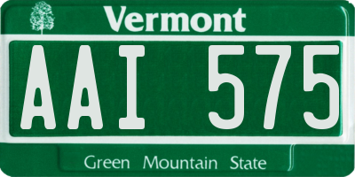 VT license plate AAI575
