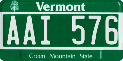 VT license plate AAI576