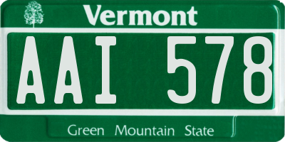 VT license plate AAI578