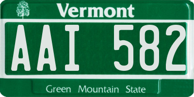 VT license plate AAI582