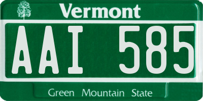 VT license plate AAI585