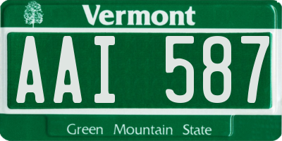 VT license plate AAI587