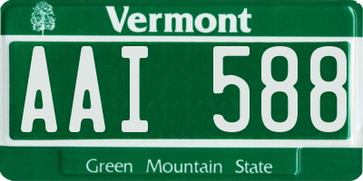 VT license plate AAI588