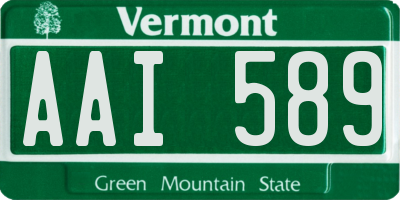 VT license plate AAI589