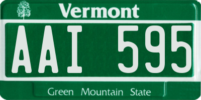 VT license plate AAI595