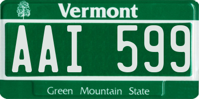 VT license plate AAI599
