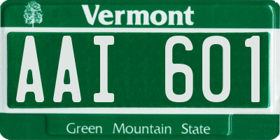 VT license plate AAI601