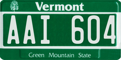 VT license plate AAI604