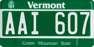 VT license plate AAI607