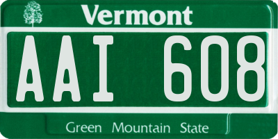 VT license plate AAI608