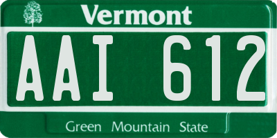 VT license plate AAI612