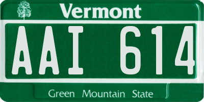 VT license plate AAI614