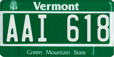 VT license plate AAI618