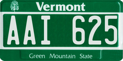 VT license plate AAI625
