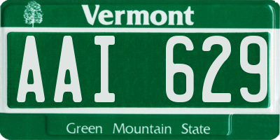 VT license plate AAI629