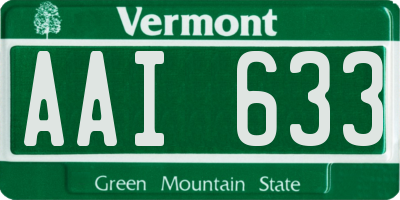 VT license plate AAI633