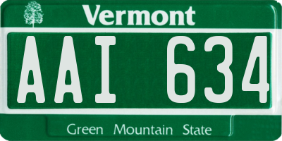 VT license plate AAI634