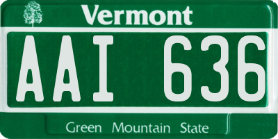 VT license plate AAI636