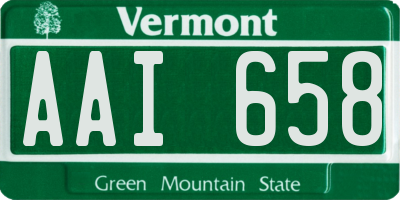 VT license plate AAI658