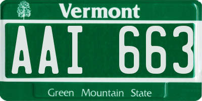 VT license plate AAI663