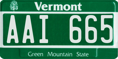 VT license plate AAI665