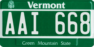 VT license plate AAI668
