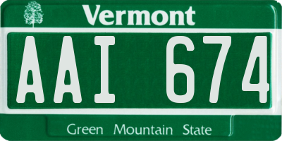 VT license plate AAI674