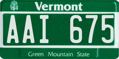 VT license plate AAI675