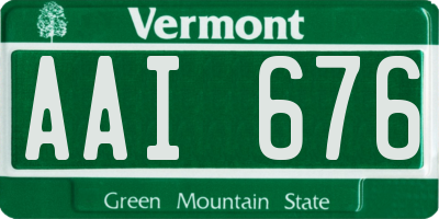 VT license plate AAI676