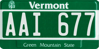 VT license plate AAI677