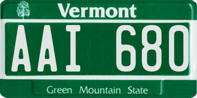 VT license plate AAI680