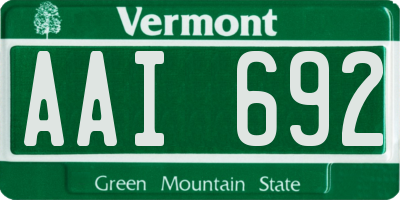 VT license plate AAI692