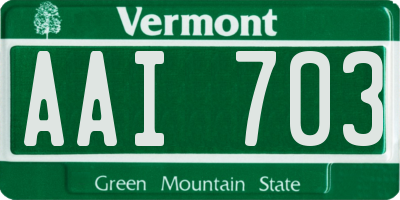 VT license plate AAI703