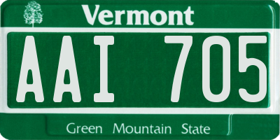 VT license plate AAI705