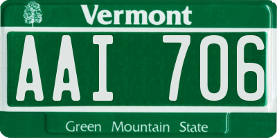VT license plate AAI706