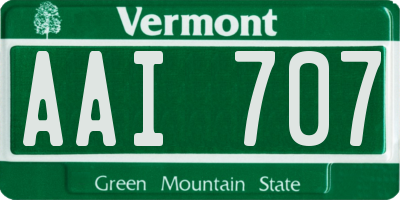VT license plate AAI707