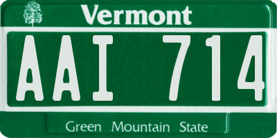 VT license plate AAI714