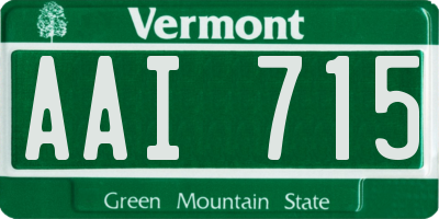 VT license plate AAI715